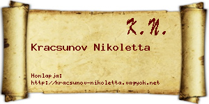 Kracsunov Nikoletta névjegykártya