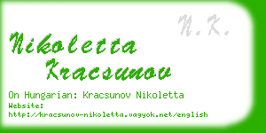 nikoletta kracsunov business card